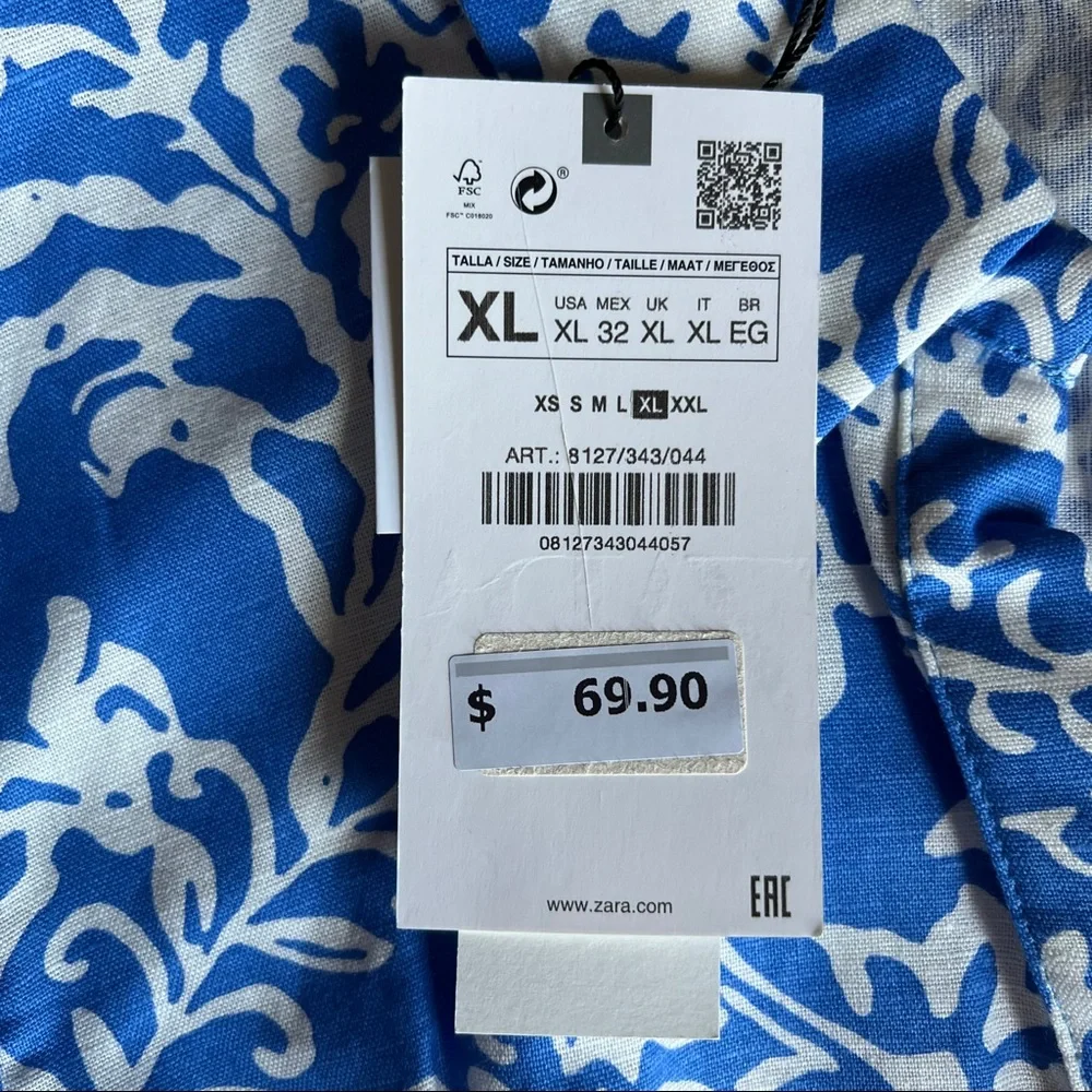 ZARA LINEN BLEND PRINTED SHIRTDRESS | 8127/343 |_10